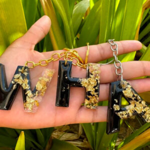 Resin Alphabet Initial's Keychains